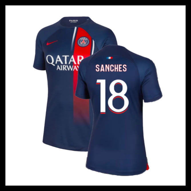 Billige Fodboldtrøjer Paris Saint-Germain 2023-2024 Dame SANCHES #18 Hjemmebanetrøje