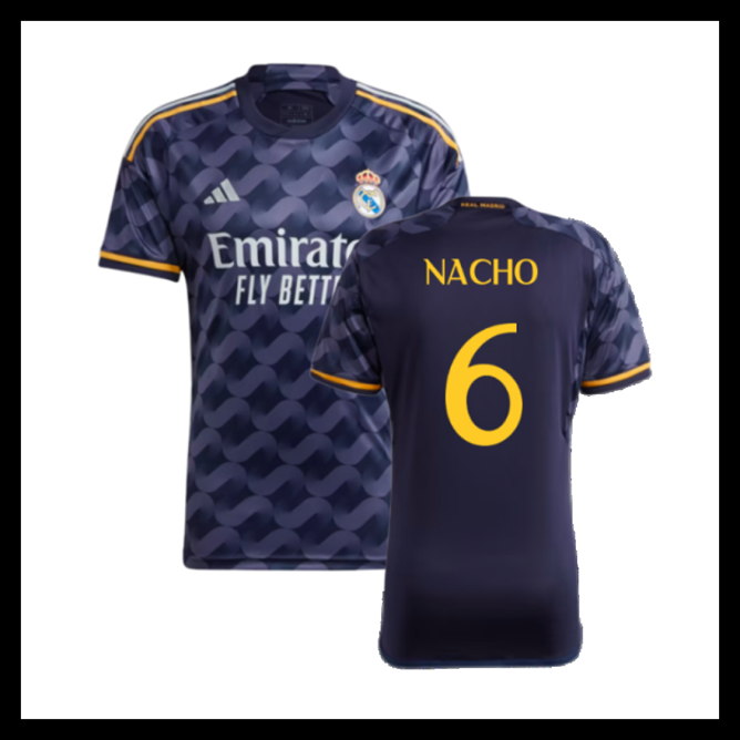 Billige Fodboldtrøjer Real Madrid 2023-2024 NACHO #6 Udebanetrøje