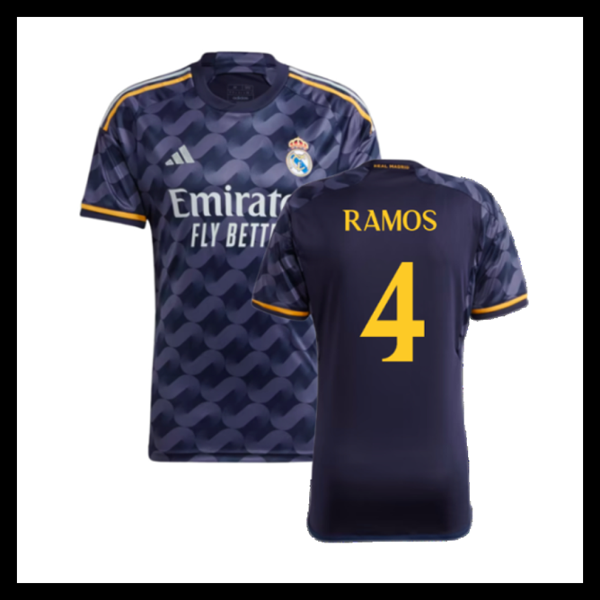 Billige Fodboldtrøjer Real Madrid 2023-2024 RAMOS #4 Udebanetrøje