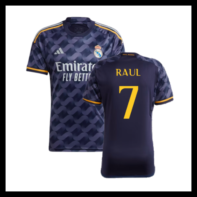 Billige Fodboldtrøjer Real Madrid 2023-2024 RAUL #7 Udebanetrøje