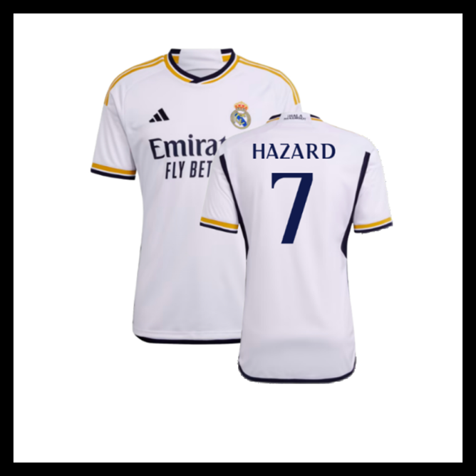 Billige Fodboldtrøjer Real Madrid 2023-2024 HAZARD #7 Hjemmebanetrøje