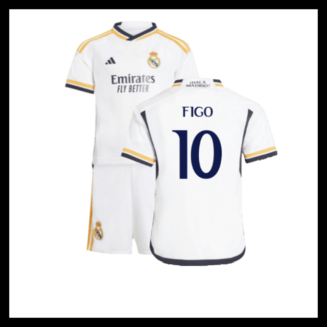 Billige Fodboldtrøjer Real Madrid 2023-2024 Børn FIGO #10 Hjemmebanetrøje