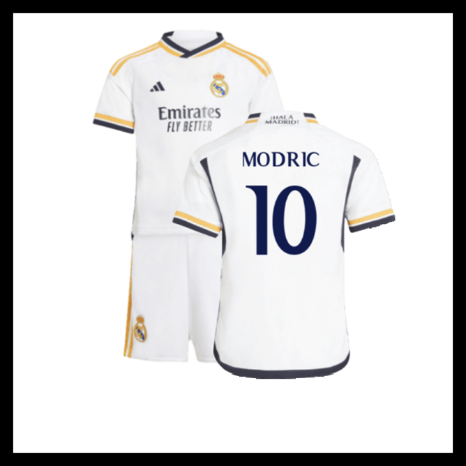 Billige Fodboldtrøjer Real Madrid 2023-2024 Børn MODRIC #10 Hjemmebanetrøje
