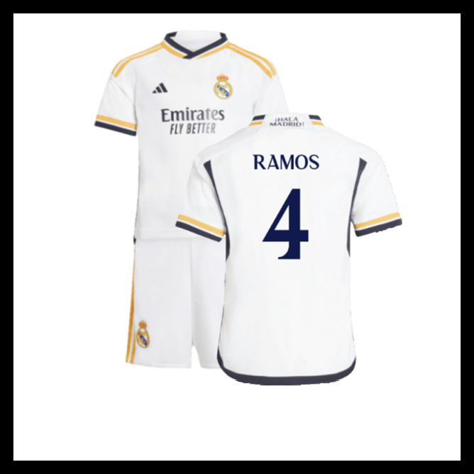 Billige Fodboldtrøjer Real Madrid 2023-2024 Børn RAMOS #4 Hjemmebanetrøje