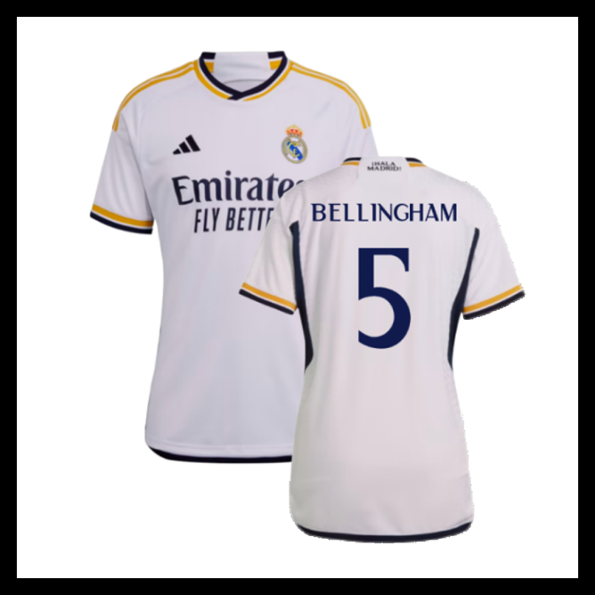 Billige Fodboldtrøjer Real Madrid 2023-2024 Dame BELLINGHAM #5 Hjemmebanetrøje