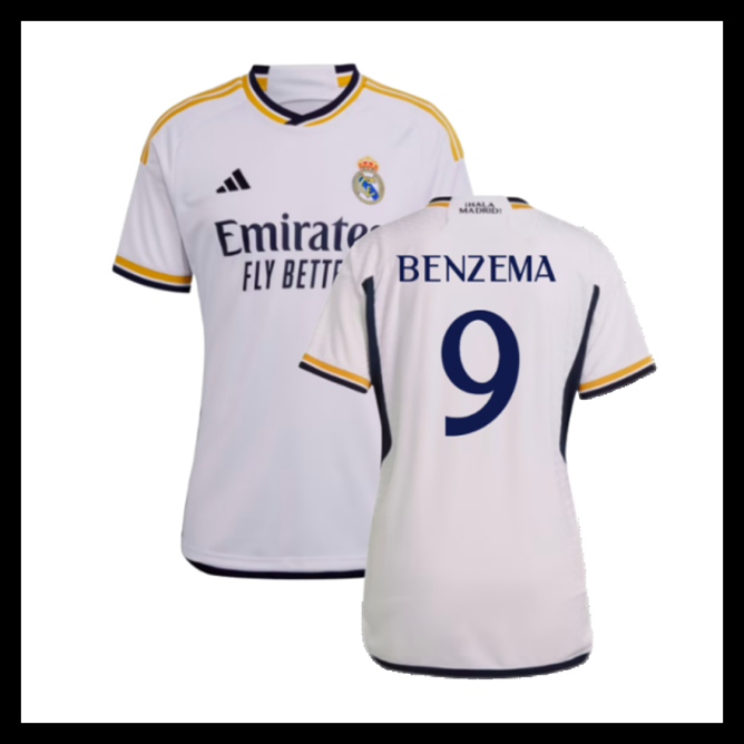 Billige Fodboldtrøjer Real Madrid 2023-2024 Dame BENZEMA #9 Hjemmebanetrøje