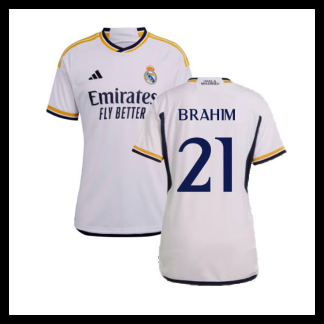 Billige Fodboldtrøjer Real Madrid 2023-2024 Dame BRAHIM #21 Hjemmebanetrøje