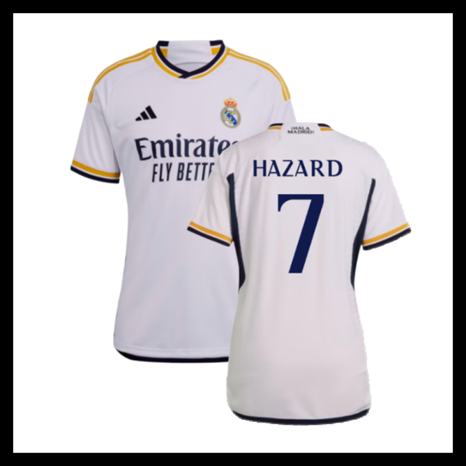 Billige Fodboldtrøjer Real Madrid 2023-2024 Dame HAZARD #7 Hjemmebanetrøje