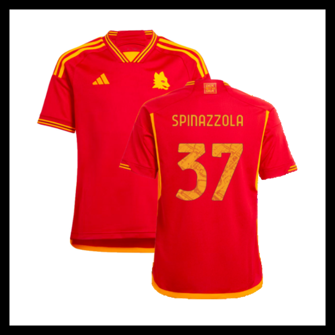 Billige Fodboldtrøjer AS Roma 2023-2024 SPINAZZOLA #37 Hjemmebanetrøje