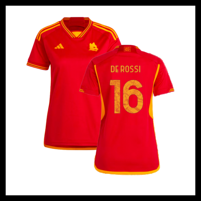 Billige Fodboldtrøjer AS Roma 2023-2024 Dame DE ROSSI #16 Hjemmebanetrøje
