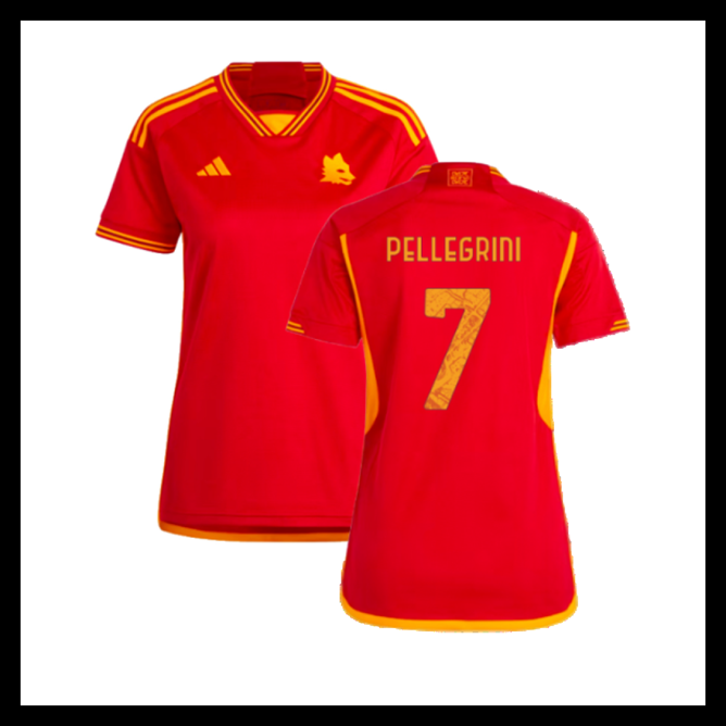 Billige Fodboldtrøjer AS Roma 2023-2024 Dame PELLEGRINI #7 Hjemmebanetrøje
