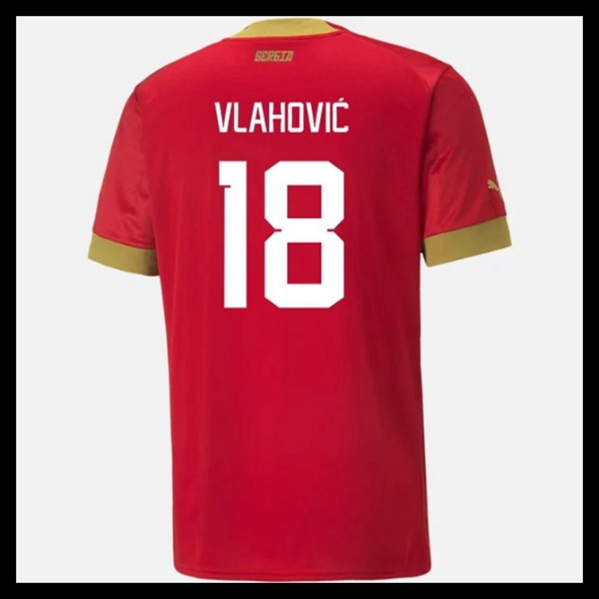 Billige Fodboldtrøjer Serbien VM I Fodbold 2022 VLAHOVIC #18 Hjemmebanetrøje