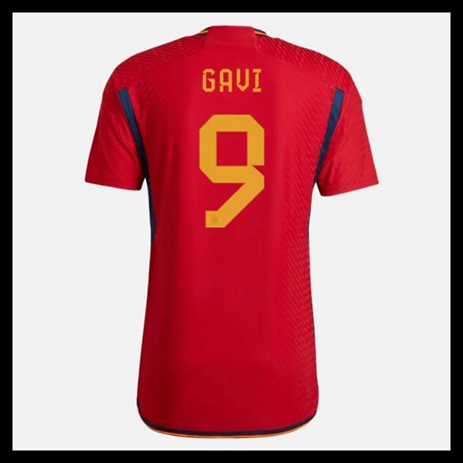 Billige Fodboldtrøjer Spanien VM I Fodbold 2022 GAVI #9 Hjemmebanetrøje