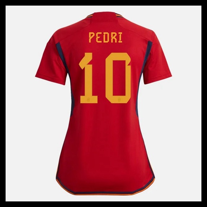 Billige Fodboldtrøjer Spanien VM I Fodbold 2022 Dame PEDRI #10 Hjemmebanetrøje