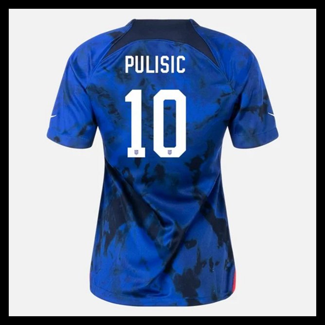 Billige Fodboldtrøjer USA VM I Fodbold 2022 Dame PULISIC #10 Udebanetrøje