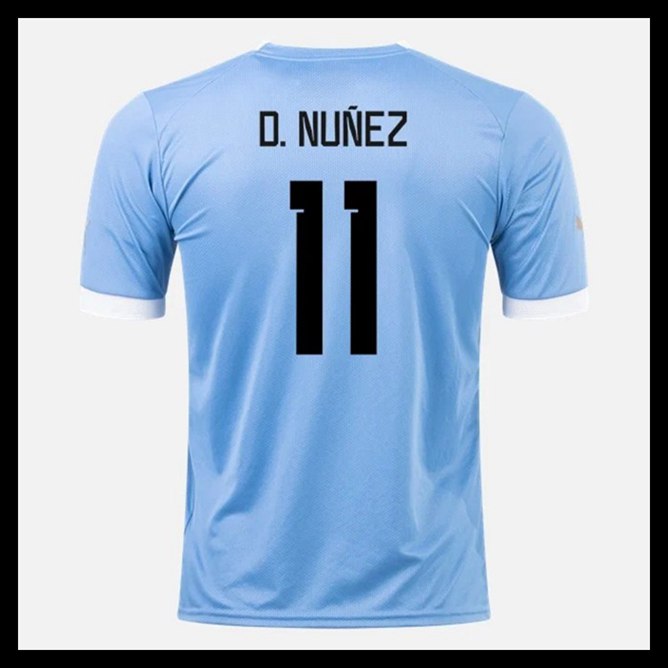 Billige Fodboldtrøjer Uruguay VM I Fodbold 2022 D NUNEZ #11 Hjemmebanetrøje